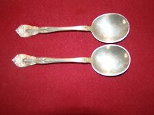 ALVIN CHATEAU ROSE STERLING SILVER LOT OF 2 CREAM SOUP SPOON NO MONOGRAM