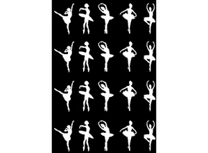 Ballerina 20 Stck. 1 Zoll weiß verschmolzen Glas Aufkleber - Bild 1 von 2