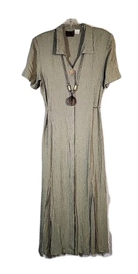 Vestido midi Miss Scarlett verde y negro pata de gallo con collar años 90 talla 8 Y2k de colección Foto 1 de 4