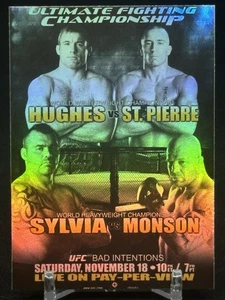 2010 Topps UFC Series 4 UFC 65 Fight Poster St-Pierre vs Hughes #FPR-UFC65 - Picture 1 of 2