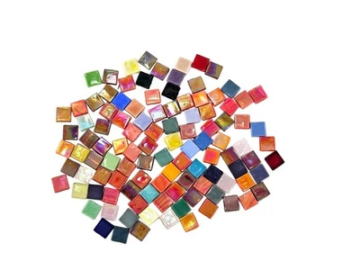 Glasmosaik Mosaiksteine 200 g bunt Mix 10 x 10 x 3 mm Basteln Mosaik DIY