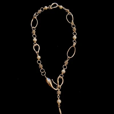 Collar de perlas de plata de ley 925 y oro 14K MICHAEL DAWKINS Foto 1 de 4