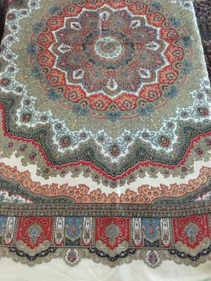 Mujer Hippie/Boho Seda Chal Bufanda Flecos Beige 46x46" De Colección Foto 1 de 4