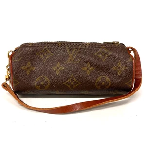 Louis Vuitton Monogram Papillon Mini Pouch Bag Accessory Case Brown Authentic - Picture 1 of 8