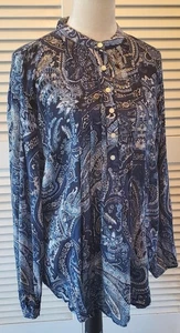 Camicetta LRL Ralph Lauren Jeans Co donna taglia 1 x camicia boho floreale paisley - Foto 1 di 10