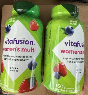 2 Vitafusion Mujer’s Multi Gomoso Vitaminas 150 unidades cada baya Exp 6/26 Foto 1 de 3