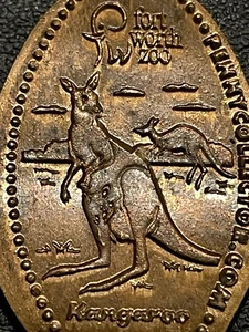 Fort Worth Zoo Kangaroo Cu Elongated Penny #081007 - Picture 1 of 3