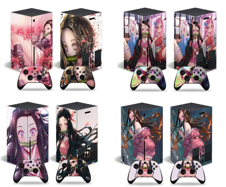 1 Skin XBox Serie X Nezuko STICKERS Vinyle + 2 Autocollant Manette Demon Slayer