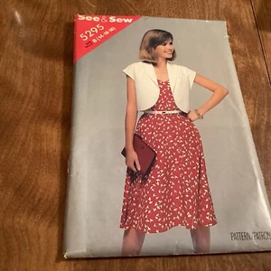 Butterick See & Sew Pattern 5295 Dress With Jacket Size B 14-18 CUT - Picture 1 of 4
