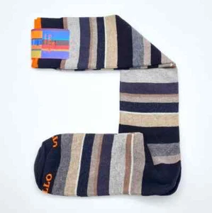 Calze Gallo Collection Rigate Lunghe Cotone Nero / Panna Socks Taglia Unica - Imagen 1 de 2