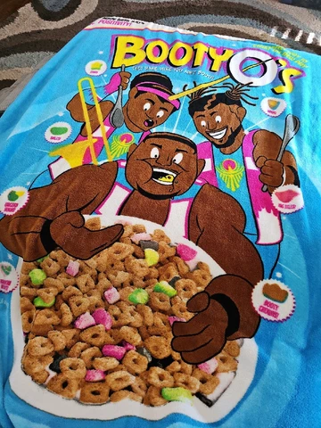 WWE Booty O's Cereal Raschel Throw Blanket 50x60 Wrestling 2016 RARE Cover
