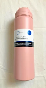 Mainstays 24 Oz Stainless Steel Double Wall Sip Bottle | Hot or Cold | Pink - Picture 1 of 6