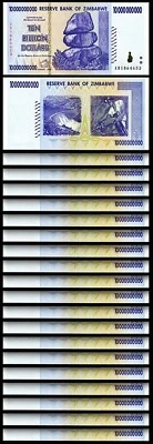 Zimbabwe 10 Billion 10,000,000​,000 Dollars 2008, UNC 20 Pcs LOT, P-85 Prefix AA - Image 1 of 4