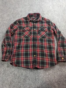 Forever 21 Mens Medium M Flannel Button Down Shirt Long Sleeve Plaid  1% Wool - Picture 1 of 10
