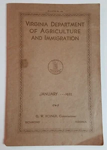1932 VIRGINIA DEPARTMENT OF AGRICULTURE & IMMIGRATION Bulletin Farming Livestock - Bild 1 von 12