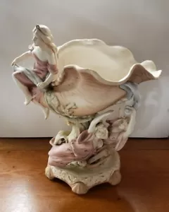Centro de mesa de porcelana austriaco Art Nouveau Merkelsgrun de finales del siglo XIX Rhinemaidens - Imagen 1 de 10