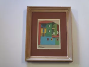 ERREGUE SIGNED VINTAGE WPA STYLE REGIONALIST URBAN TENEMENT MODERNISM STREET - Picture 1 of 7