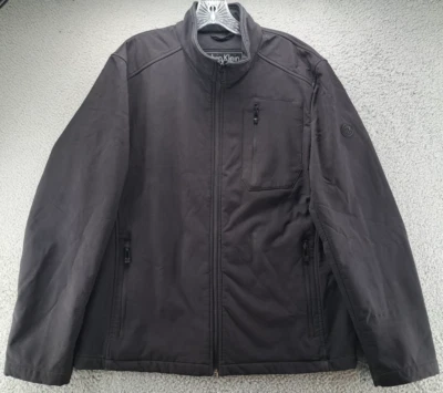 Calvin Klein Windbreaker Jacket Mens Medium Black Water Resistant Lined Stretch - Image 1 of 4