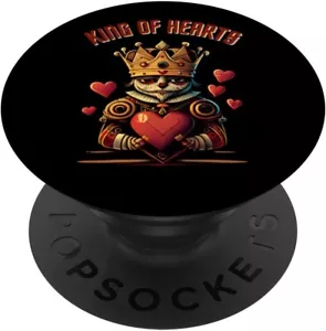 King Of Hearts Matching Couple Saint Valentine's Day PopSockets PopGrip - Picture 1 of 8