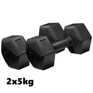 x Coppia Di Manubri In Vinile Da 5Kg Ognuno Manubri Pesi Palestra Fitness cir - Foto 1 di 1