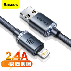 Baseus 2.4A Fast Charging Charger Wire Cord For iPhone 14 13 12 11 Pro Xs Max X - Picture 1 of 16
