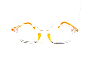 Gestell für Optische Brille Uomo Frau Transparent Stäbe Orange - Picture 1 of 3