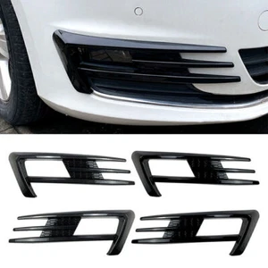 2pcs Fog Light Lamp Cover Bumper Grille Trim Fit VW Golf 7 MK7 2013 - 2016 Black - Picture 1 of 5
