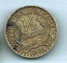 1936 Lebanon 1/2 piastre coin