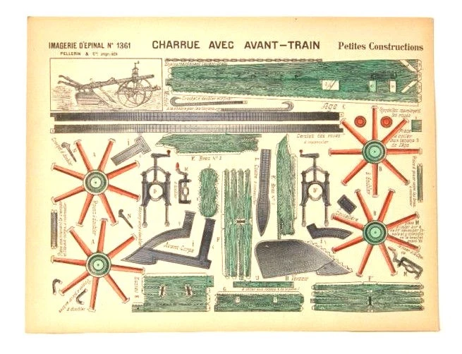 Imagerie D’Epinal Nº1361 Charrue Avec Avant-Train/Petite Modelo de papel de construcción Foto 1 de 1