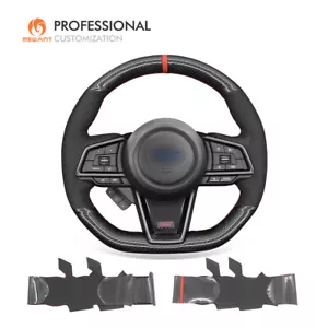 Funda de volante de fibra de carbono PU de gamuza puntada a mano para Subaru WRX 2022-2023 - Imagen 1 de 11