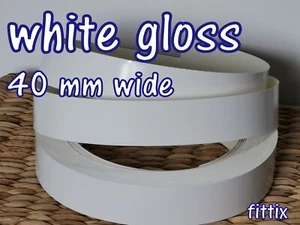Hierro prepegado de melamina de 40 mm de ancho en cinta de borde/bandas de borde brillo blanco - Imagen 1 de 2