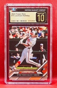 JACKSON HOLLIDAY - RC 1st Hit 24 MLB TOPPS NOW #75 - Orioles - 🔥CGC 10 Pristine - Picture 1 of 3