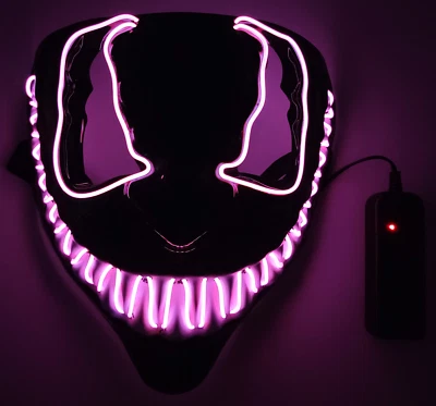 Маска светодиодная Purge Venom с подсветкой 3 режима костюм рейв косплей вечеринка клубы повседневное пользование - Изображение 1 из 4