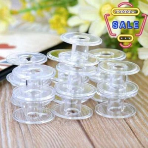 Set of 10 Clear Plastic Bobbins For Brother and Janome Y4 P2 Lot Machines D3P7 - Picture 1 of 7