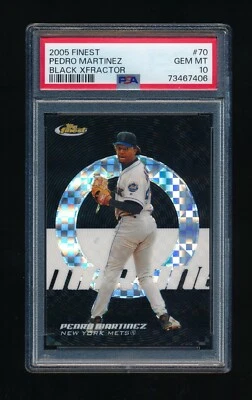 2005 Finest #70, Pedro Martinez SP Black Refractor X-Fractor /25, PSA 10 Pop 1 - Image 1 of 2