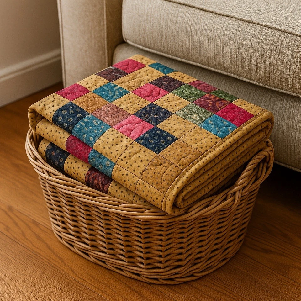 "Nuevo edredón de retazos hecho a mano - 55"" x 64""" Foto 1 de 4