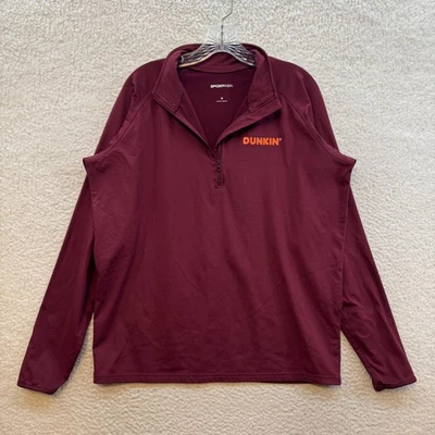 Dunkin Donuts 1/4 Cremallera Sudadera Suéter Mediano Para Hombre Rojo Uniforme de Empleado Foto 1 de 4