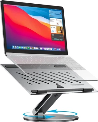 Adjustable Laptop Stand for Desk, 360° Rotating Aluminum Computer Stand with ... - Image 1 of 4