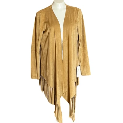 Chaqueta Zara de manga larga de gamuza sintética con flecos delanteros abiertos talla L nueva con etiquetas Foto 1 de 4