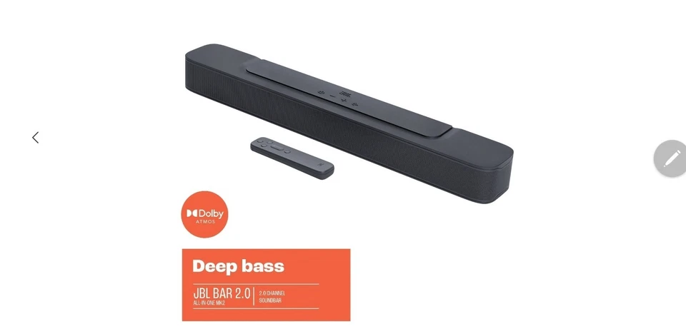 JBL Bar 2.1 Deep Bass MK2 Soundbar with 6.5" Wireless Subwoofer - Image 1 of 1