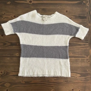 Suéter Para Mujer ROSA ROSA Blanco Gris Rayas Cuello Redondo Talla S Acogedor Estilo Informal - Imagen 1 de 6