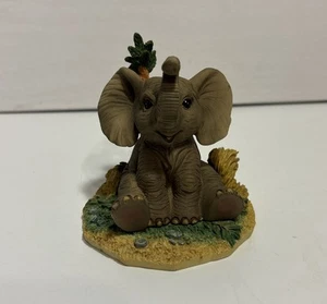 1995 Hamilton Collection Afrikanischer Elefant Figur 2 Stück Elefant & Base - Bild 1 von 7