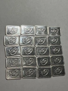 Lotto di 20 lingotti argento 1 grammo .999 MSG lingotti con vari disegni! - Foto 1 di 6