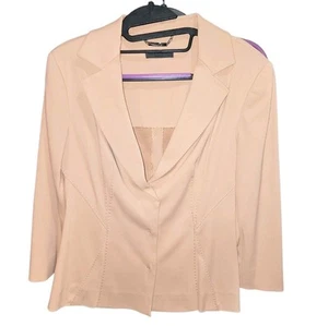ALBERTA FERRETTI Sz S Deep Peachy Snap Button Front High Quality Italy Blazer - Picture 1 of 11