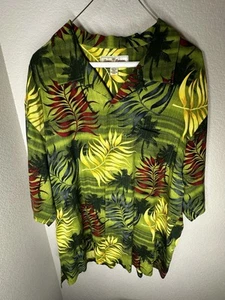 Vintage Tommy Bahama Mens XL Multicolor Floral Hawaiian Button Up 100% Silk - Picture 1 of 3