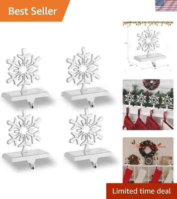 Soportes Medias Navidad Copo de Nieve 3D Resistentes - Juego de 4 Piezas con Base Antideslizante Foto 1 de 4