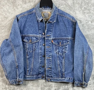 Levis Blue Denim Trucker Jacket Men's Cotton Genuine Small - Picture 1 of 9