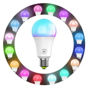 9W Wifi Smart Bulb E27 B22 Multi-Color LED Lamp Amazon Alexa Google App - Picture 1 of 11