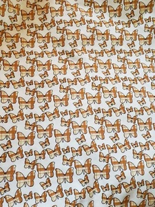 Sewing Fabric Yellow Gold Plaid Butterflies Bugs Quilting Crafts cotton 2ydX45"  - Picture 1 of 2