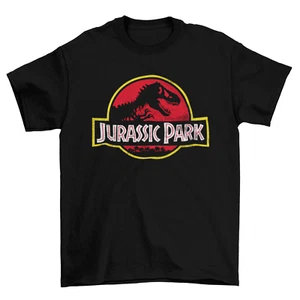 Jurassic Park Original Black T-Shirt Official Dinosaur Jurassic World - Picture 1 of 2